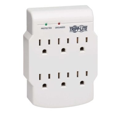 Tripp Lite® by Eaton® Protect It!® 750-Joules Low-Profile Surge Protector Wall Tap, 6 Outlets, Direct Plug-in, SK6-0