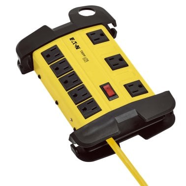 Tripp Lite® by Eaton® Power It!® Safety Power Strip, 8 Outlets, 12-Ft. Cord with GFCI Plug, Yellow and Black, TLM812GF