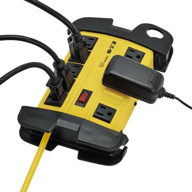 Tripp Lite® by Eaton® Power It!® Safety Power Strip, 8 Outlets, 12-Ft. Cord with GFCI Plug, Yellow and Black, TLM812GF