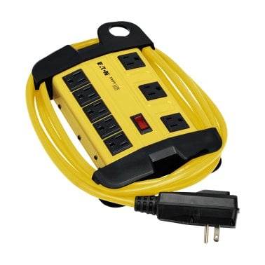 Tripp Lite® by Eaton® Power It!® Safety Power Strip, 8 Outlets, 12-Ft. Cord with GFCI Plug, Yellow and Black, TLM812GF