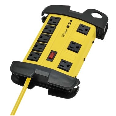 Tripp Lite® by Eaton® Power It!® Safety Power Strip, 8 Outlets, 12-Ft. Cord with GFCI Plug, Yellow and Black, TLM812GF