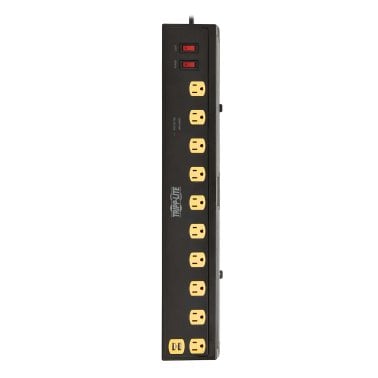 Tripp Lite® by Eaton® Protect It!® 1,350-Joules Surge Protector with 2 Swivel Light Bars, 10 Outlets with 4 USB Ports, 6-Ft. Cord, TLP1006USB