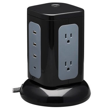 Tripp Lite® by Eaton® Protect It!® 1,800-Joules Surge Protector Tower, 6 Outlets with 4 USB Ports, 8-Ft. Cord, TLP606UCTOWER