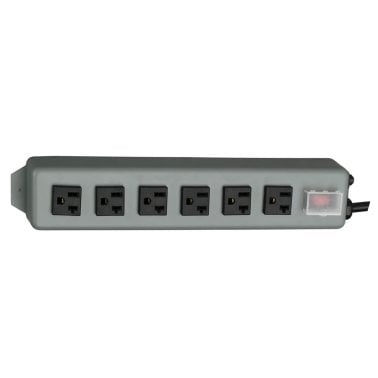 Tripp Lite® by Eaton® Industrial Metal Power Strip, 6 Outlets, 15-Ft. Cord with 5-20P Plug, Bluish Gray, UL620-15