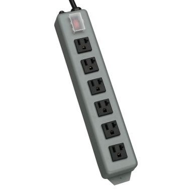 Tripp Lite® by Eaton® Industrial Metal Power Strip, 6 Outlets, 15-Ft. Cord with 5-20P Plug, Bluish Gray, UL620-15