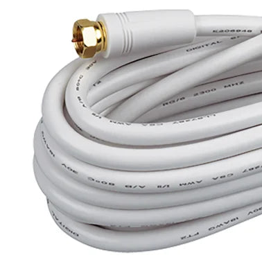 RCA RG6 Coaxial Cable with F-Connectors (12 Ft.; White)