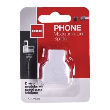 RCA TP270WHR Modular In-Line Phone Splitter, White