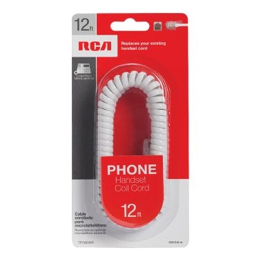 RCA Standard Handset Coil Cord (12 Ft.; White)