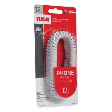 RCA Standard Handset Coil Cord (12 Ft.; White)