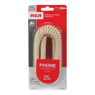 RCA Standard Handset Coil Cord (25 Ft.; Almond)