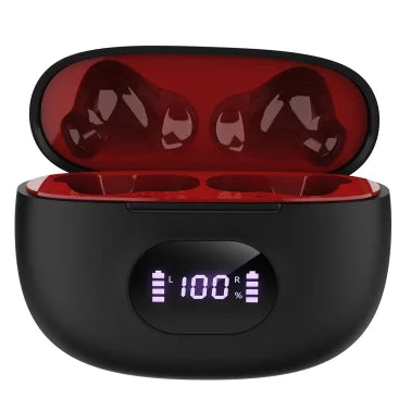 IQ Sound® Bluetooth® Earphones with Microphones, True Wireless with LED-Power-Display Charging Case, Black, IQ-243TWS