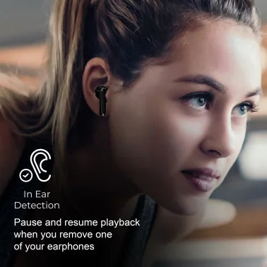 IQ Sound® Bluetooth® Earphones with Microphones, True Wireless with LED-Power-Display Charging Case, Black, IQ-243TWS