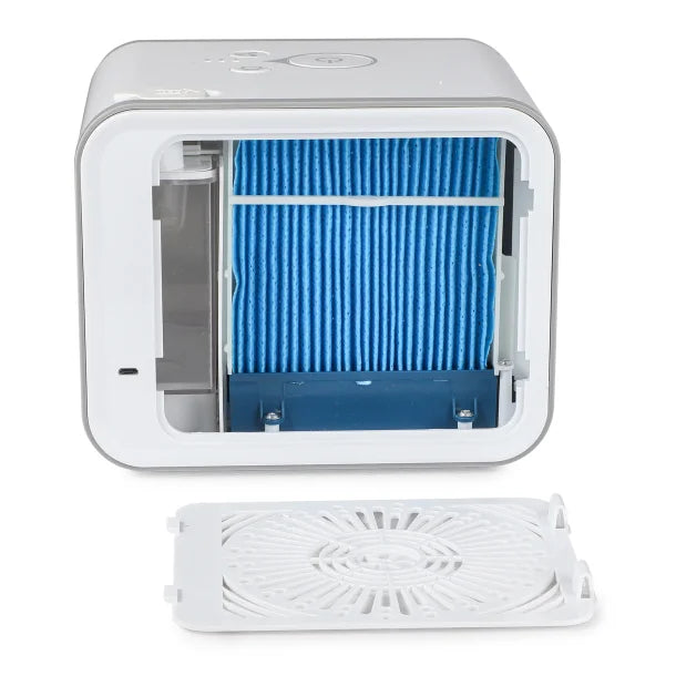 BLACK+DECKER™ BDMC10 3-Speed Portable USB-Powered Desktop Evaporative Air Cooler with Fan, White/Gray