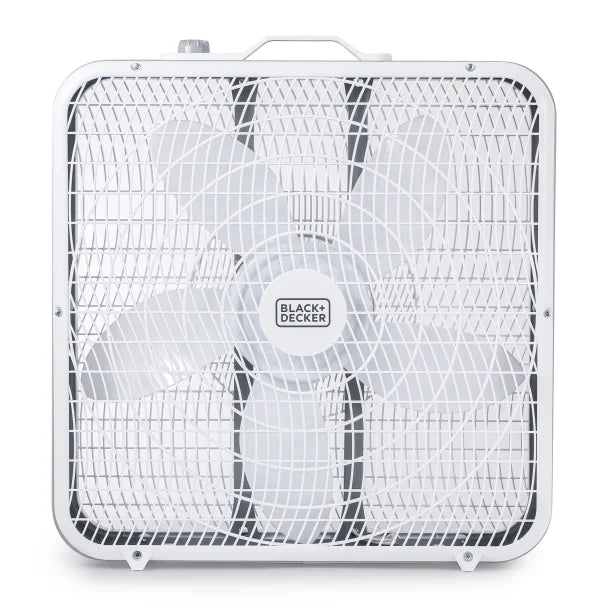 BLACK+DECKER™ BFB20SW 20-In. 3-Speed Portable Box Fan with Carrying Handle and Recessed Cord Storage, White