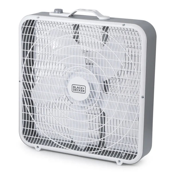 BLACK+DECKER™ BFB20SW 20-In. 3-Speed Portable Box Fan with Carrying Handle and Recessed Cord Storage, White