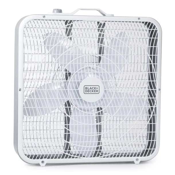 BLACK+DECKER™ BFB20SW 20-In. 3-Speed Portable Box Fan with Carrying Handle and Recessed Cord Storage, White