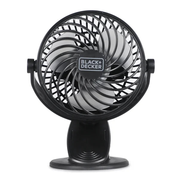 BLACK+DECKER™ BFDC42PK 4-In. 3-Speed Portable USB-Powered Convertible Clip Fan, Black, 2 Count