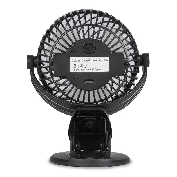 BLACK+DECKER™ BFDC42PK 4-In. 3-Speed Portable USB-Powered Convertible Clip Fan, Black, 2 Count