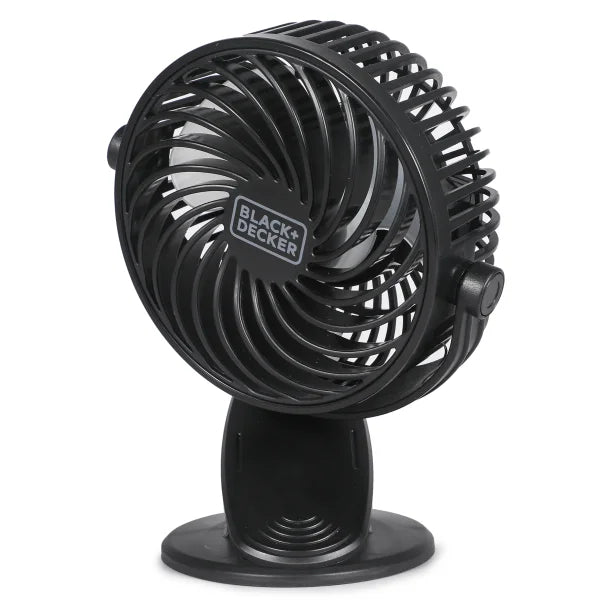 BLACK+DECKER™ BFDC42PK 4-In. 3-Speed Portable USB-Powered Convertible Clip Fan, Black, 2 Count