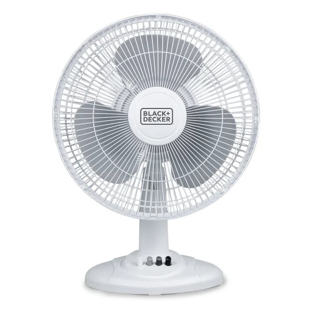 BLACK+DECKER™ BFDT12SW 12-In. 3-Speed Oscillating Portable Table Fan, White