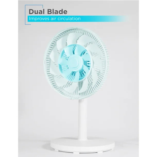 BLACK+DECKER™ BFDTD12VW 12-In. 3-Speed Oscillating Portable Dual-Blade Table Fan with Remote, White