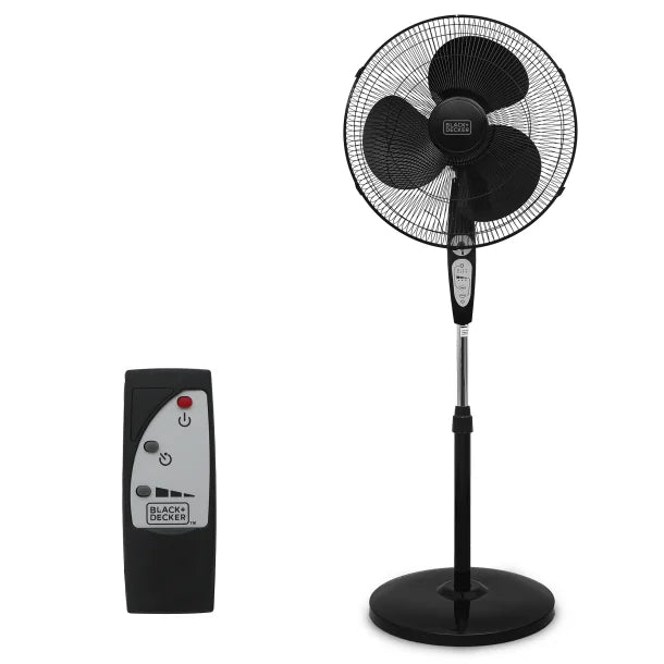 BLACK+DECKER™ BFSR18B 18-In. 3-Speed Oscillating Portable Stand Fan with Remote, Black