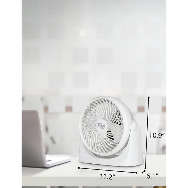 BLACK+DECKER™ BFTU107W 7-In. 3-Speed Portable Turbo Table Fan with Adjustable Tilt, White