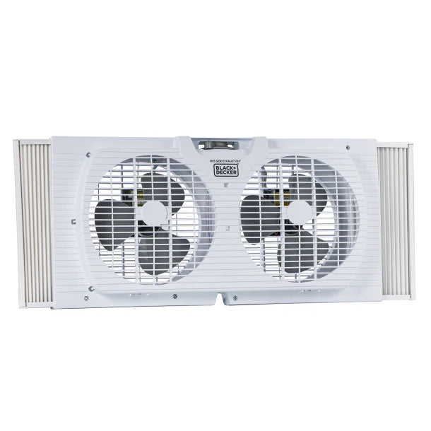 BLACK+DECKER™ BFW9M 9-In. 2-Speed Twin Window Fan with Adjustable Side Panels, White