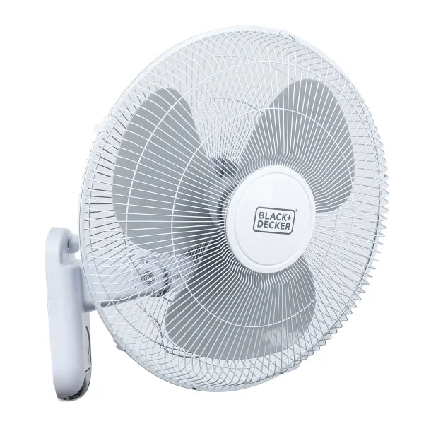 BLACK+DECKER™ BFWL16R 16-In. 3-Speed Oscillating Wall Fan with Remote, White