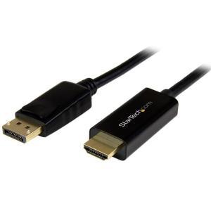 10ft (3m) DisplayPort to HDMI Cable, 4K 30Hz Video, DP 1.2 to HDMI Adapter Cable Converter for HDMI Monitor/Display, Passive 