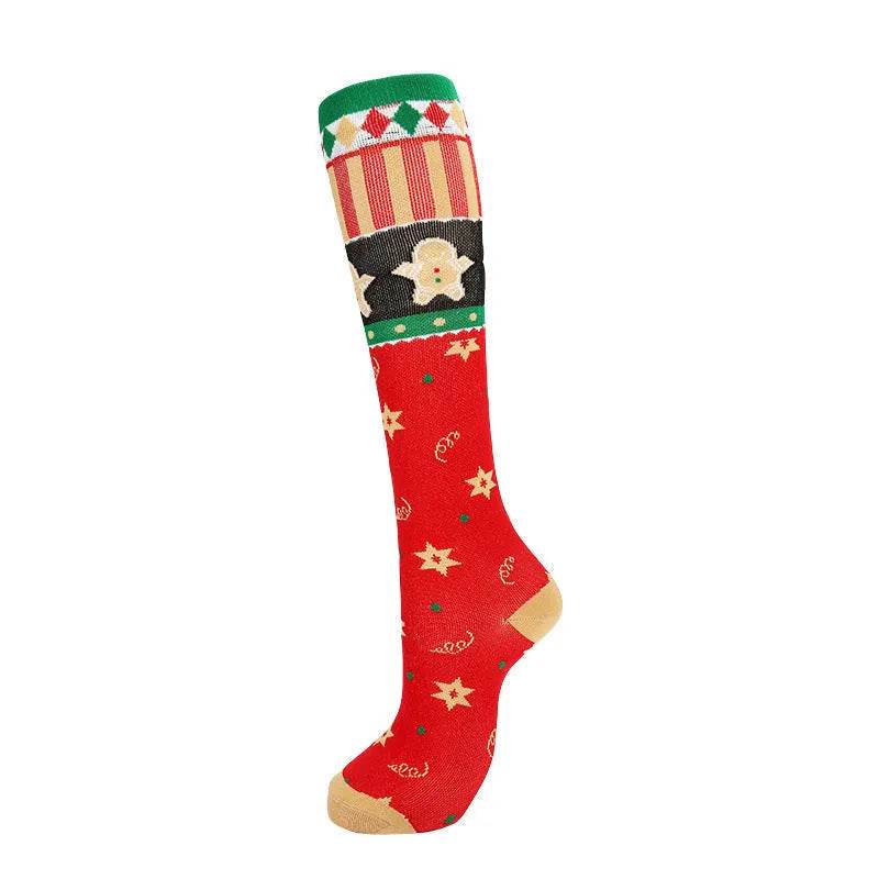 Compression Stockings Christmas Sports High Elastic Breathability 