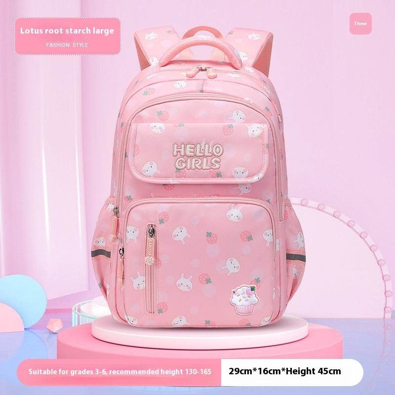 6-12-year-old Primary School Children Girls Backpack Large Capacity Schoolbag 