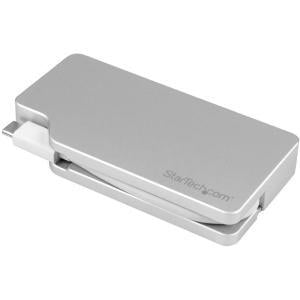 USB C Multiport Video Adapter 4K/1080p - USB Type C to HDMI, VGA, DVI or Mini DisplayPort Monitor Adapter - Silver Aluminum 