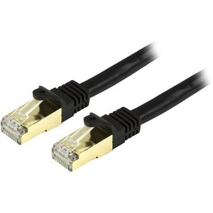 1ft CAT6a Ethernet Cable - 10 Gigabit Category 6a Shielded Snagless 100W PoE Patch Cord - 10GbE Black UL Certified Wiring/TIA