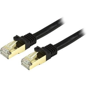 1ft CAT6a Ethernet Cable - 10 Gigabit Category 6a Shielded Snagless 100W PoE Patch Cord - 10GbE Black UL Certified Wiring/TIA 