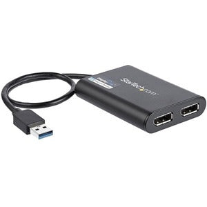 USB to Dual DisplayPort Adapter - 4K 60Hz - USB 3.0 5Gbps - USB Dual Monitor Adapter - Dual DisplayPort Adapter - DisplayLink Certified