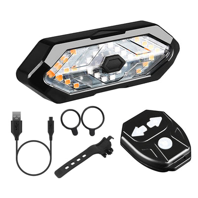 Smart Bike Tail Light USB Rechargeable LED Bicycle Rear Light Bike Safety Flashlight with 32 LEDs Turn Signal Light 120dB Horn 