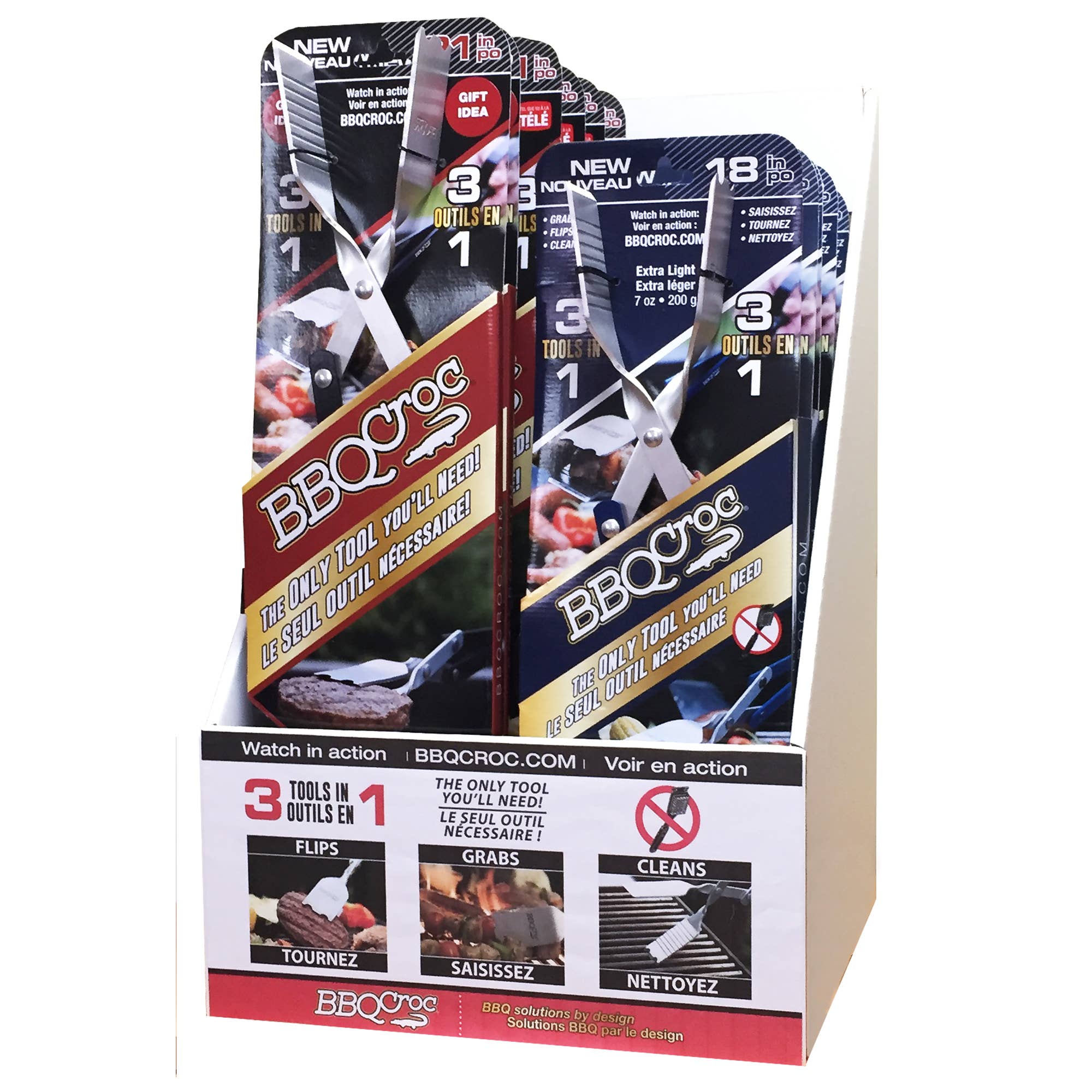 BBQ Croc 18" & 21" 3-in-1 Barbecue Tool 