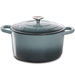 Crock Pot Artisan 5 Quart Round Enameled Cast Iron Dutch Oven in Slate Gray - Free Shipping 