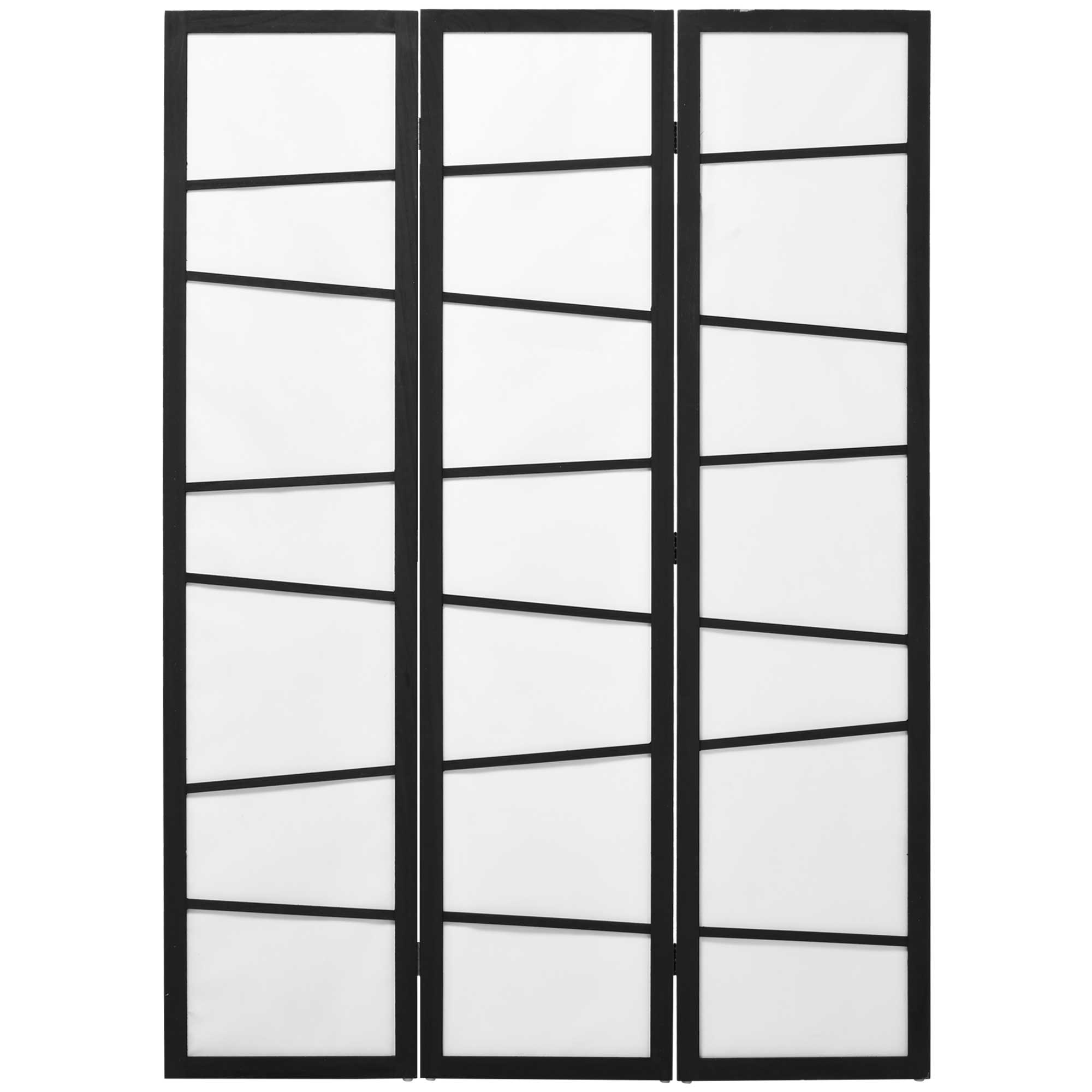 HOMCOM 5.6ft Folding Room Partition: 3-Panel Wall Divider with Wood Frame for Bedroom, Home Office, White 
