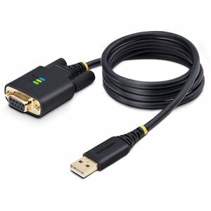 3ft (1m) USB to Null Modem Serial Adapter Cable, COM Retention, FTDI, RS232, Changeable DB9 Screws/Nuts, Windows/macOS/Linux 