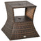 Outsunny Outdoor Patio Rattan Wicker Coffee Table w/ Umbrella Hole