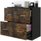 Vinsetto 2 Drawer File Cabinet with Lock, Office Filing Cabinet, Hanging Bar for Letter Size, Home Office, Rustic Brown