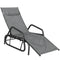 Outdoor Glider Lounge Chair, 3-Position Adjustable Tanning Chair Recliner with Headrest for Garden, Yard, Pool, Grey