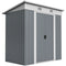 6' x 4' Outdoor Storage Shed, Metal Garden Shed with Lockable Sliding Doors and Vents, Grey