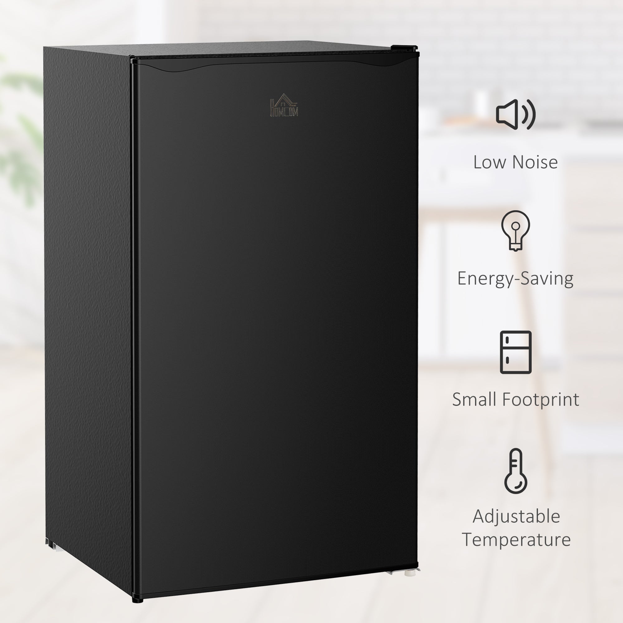 HOMCOM 3.2 Cu.Ft Mini Fridge with Freezer Compact Refrigerator Adjustable Shelf Mechanical Thermostat Reversible Door 