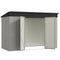 Outsunny 9' x 4' Galvanized Steel Garden Storage Shed with Lockable Doors, Gloves and 2 Air Vents for Backyard, Patio, Lawn