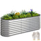 Galvanized Raised Garden Bed, 6 x 2 x 2 ft Modular Metal Garden Beds with Rubber Strip Edging, Silver