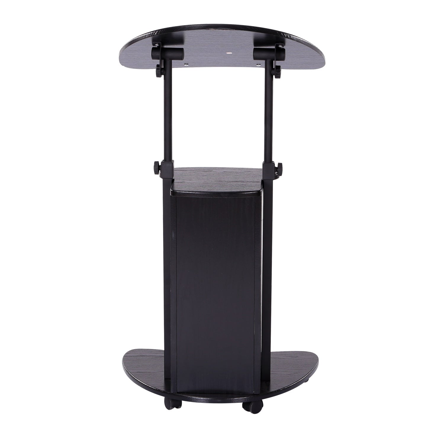 HOMCOM Deluxe Adjustable Rolling Laptop Cart Presentation Stand Black 
