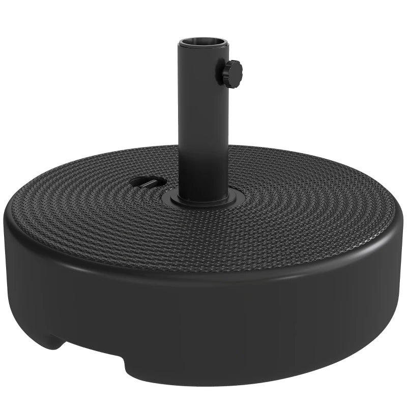 Patio Umbrella Base 33 lbs Water or 42 lbs Sand Filled, Outdoor Umbrella Stand for 1.5"/1.9" Poles Black